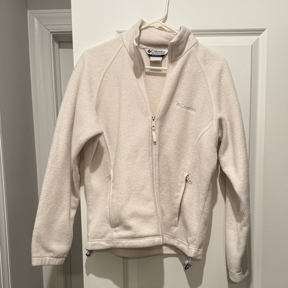 Columbia Women’s Off-White Cream Fleece Jacket size Medium